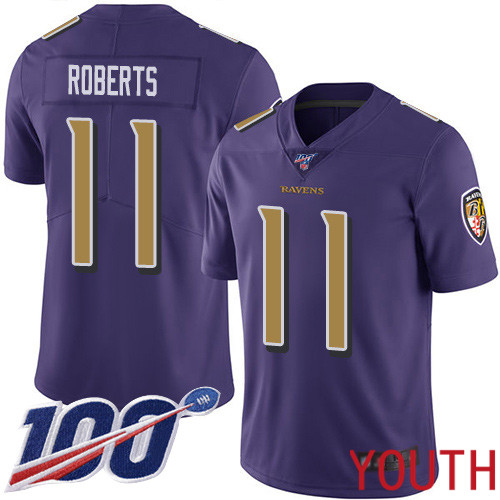 Baltimore Ravens Limited Purple Youth Seth Roberts Jersey NFL Football #11 100th Season Rush Vapor Untouchable